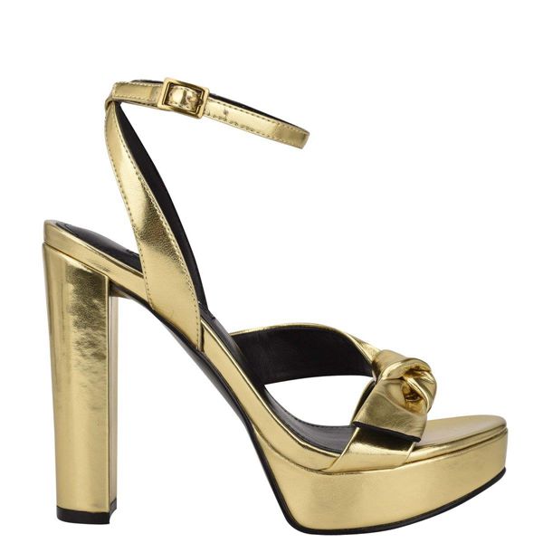 Nine West Libbie Gold Platform Sandals | South Africa 70K63-8O20